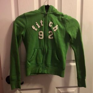 Abercrombie and Fitch Green Zip-Up Hoodie